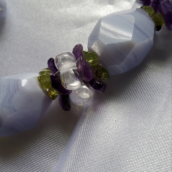 Ross-Simons Crazy Lace Agate Chalcedony Necklace Earring Set - Picture 4 of 15